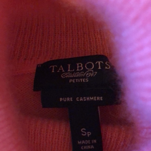 Talbots 100% cashmere sweater peach - Picture 3 of 6